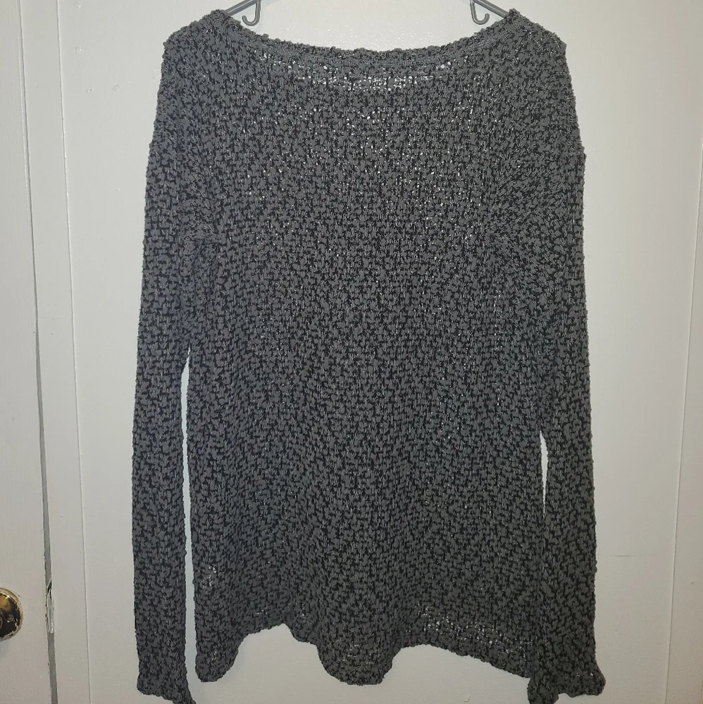 Aeropostale Black and Gray Textured Scoop Neck Sweater - Picture 5 of 10